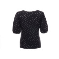 Basic New Arrival Ladies' Puff Short Sleeve T-shirt With Small Dot Discharge Print